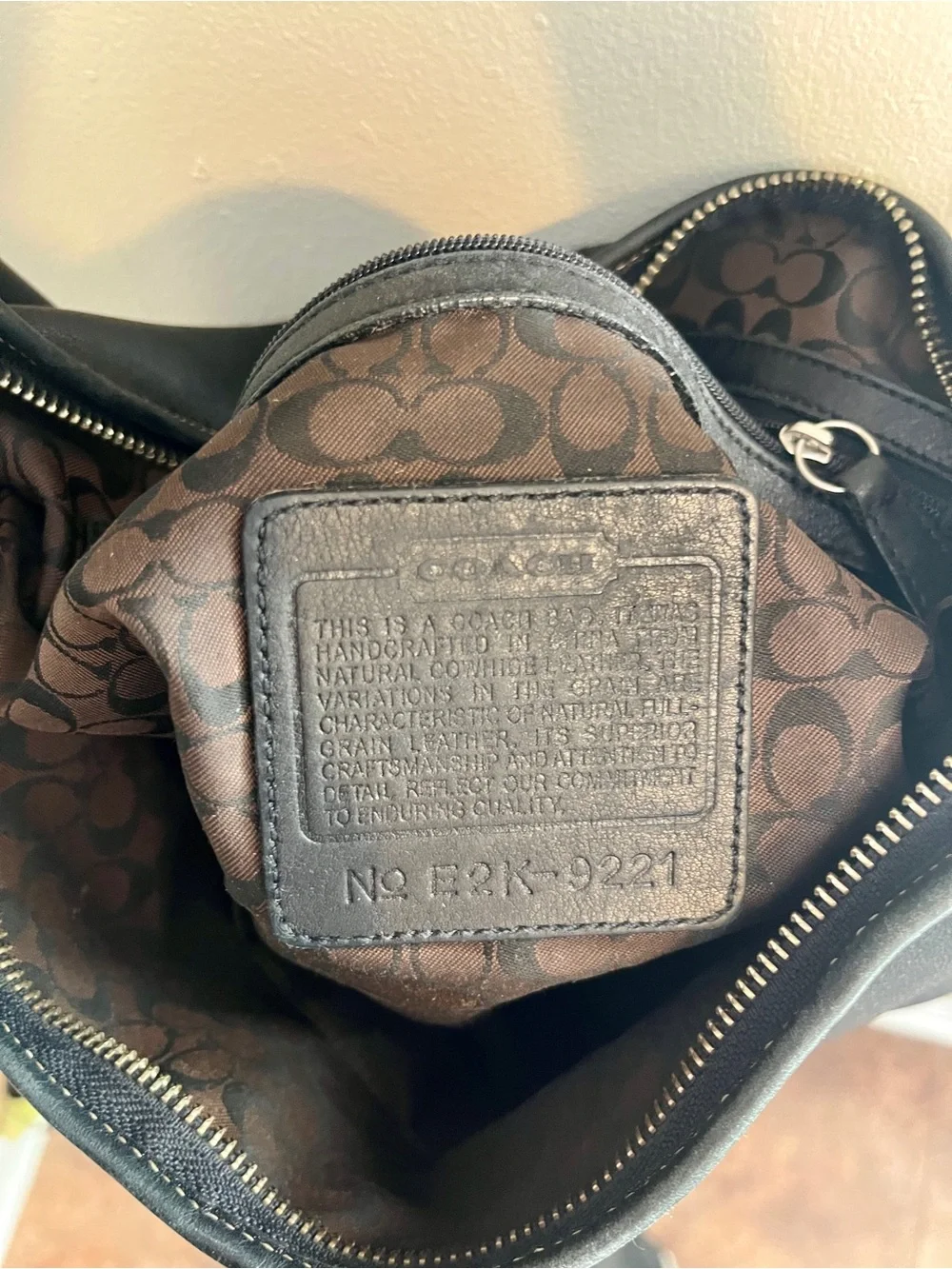 Vintage Coach Black Leather Ergo Hobo Shoulder Bag